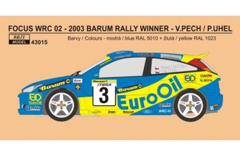 Decal – Ford Focus WRC 02 EURO OIL Rally team 2003